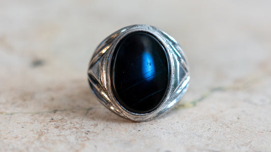 1930s Onyx Art Deco Gent's Ring Size-10