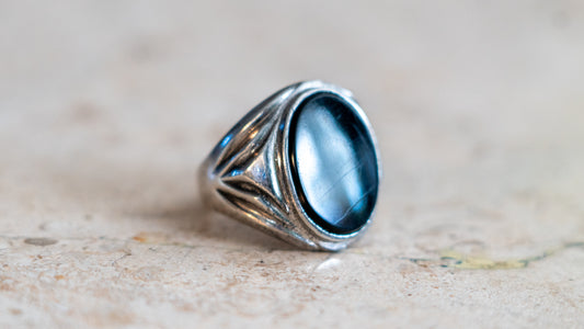 1930s Onyx Art Deco Gent's Ring Size-10