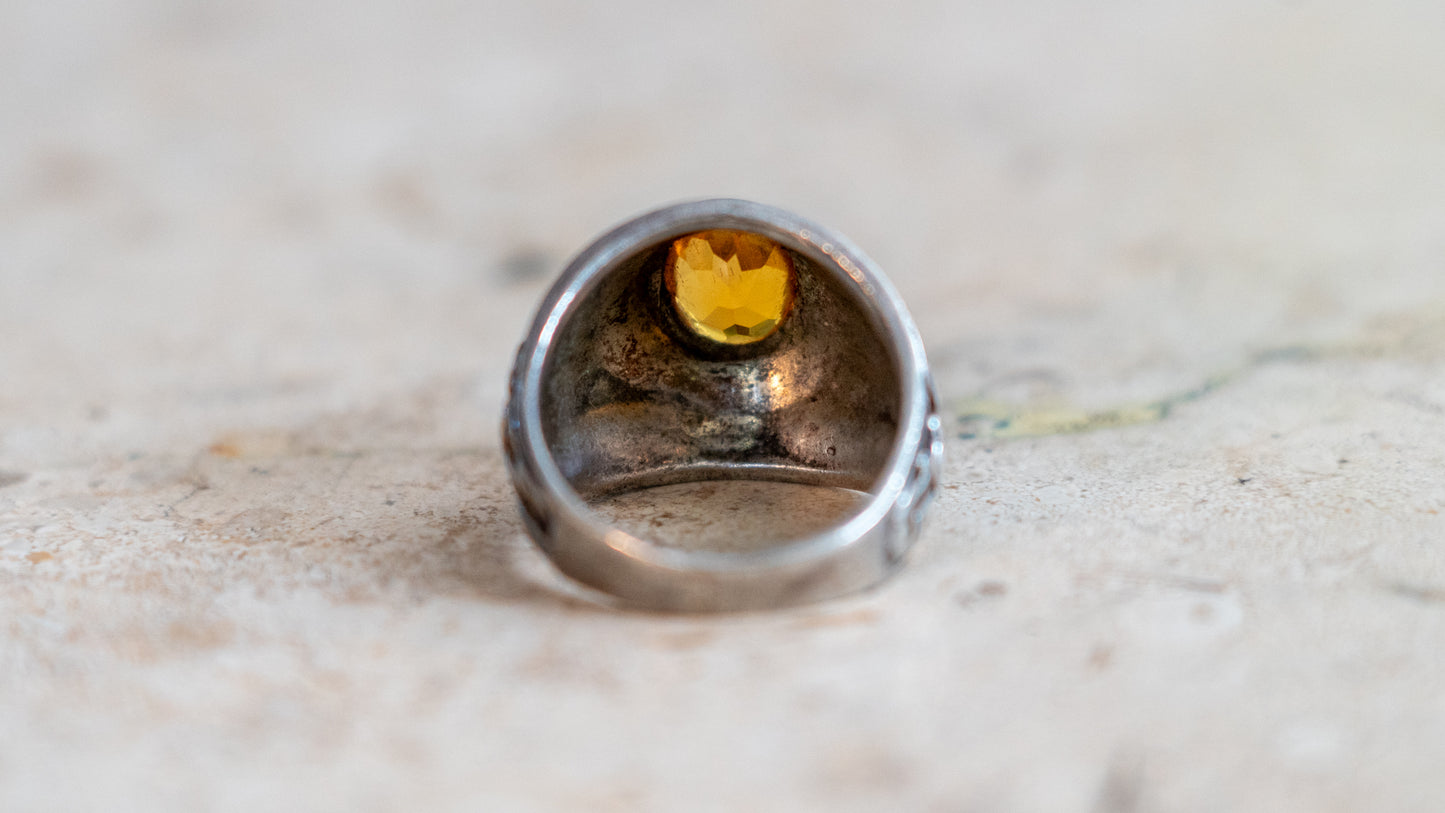 Bar Reeve 1970s Sterling Highschool Ring Size-8.5