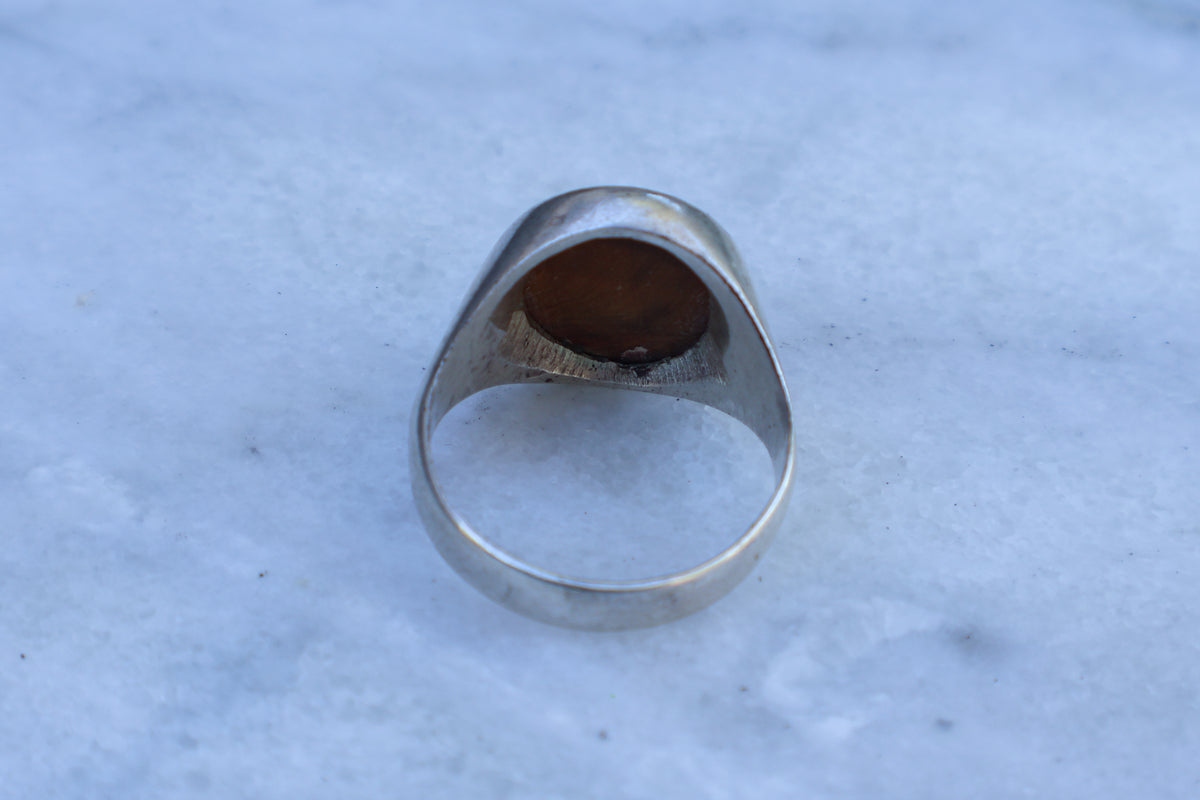 1970s Tiger's Eye Cabochon Men's Ring Size-12