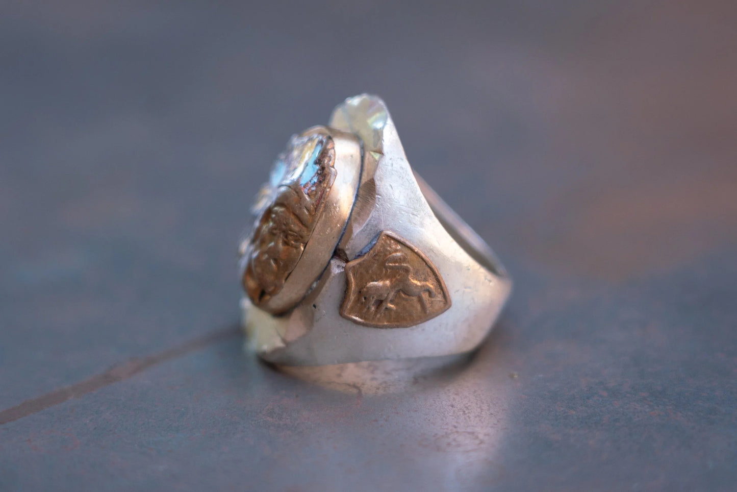 Large Profile Chief 1940s Mexican Biker Ring Size-9.5