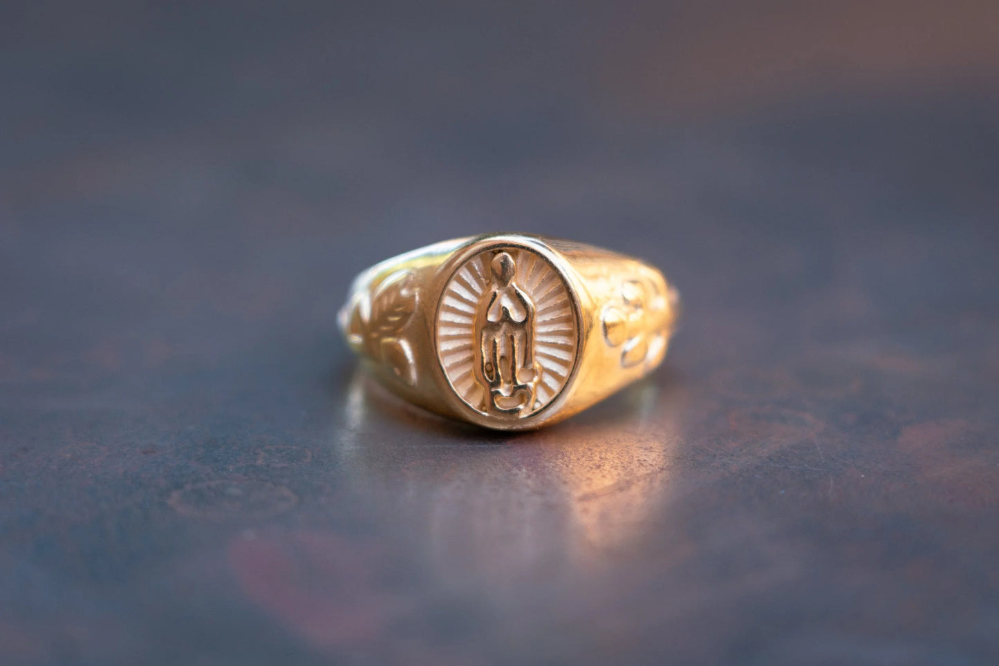 Gold Plated Virgin Mary Ring