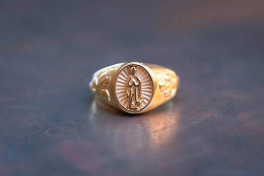 Gold Plated Virgin Mary Ring