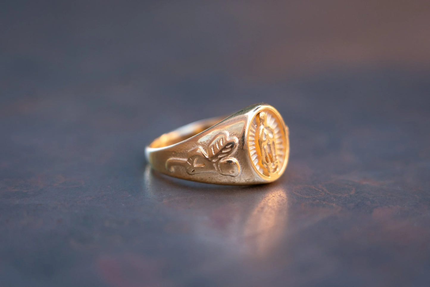 Gold Plated Virgin Mary Ring