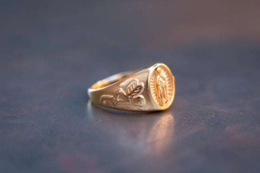 Gold Plated Virgin Mary Ring