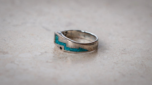 1990s G&S Crushed Turquoise Southwestern Band Size-10.5