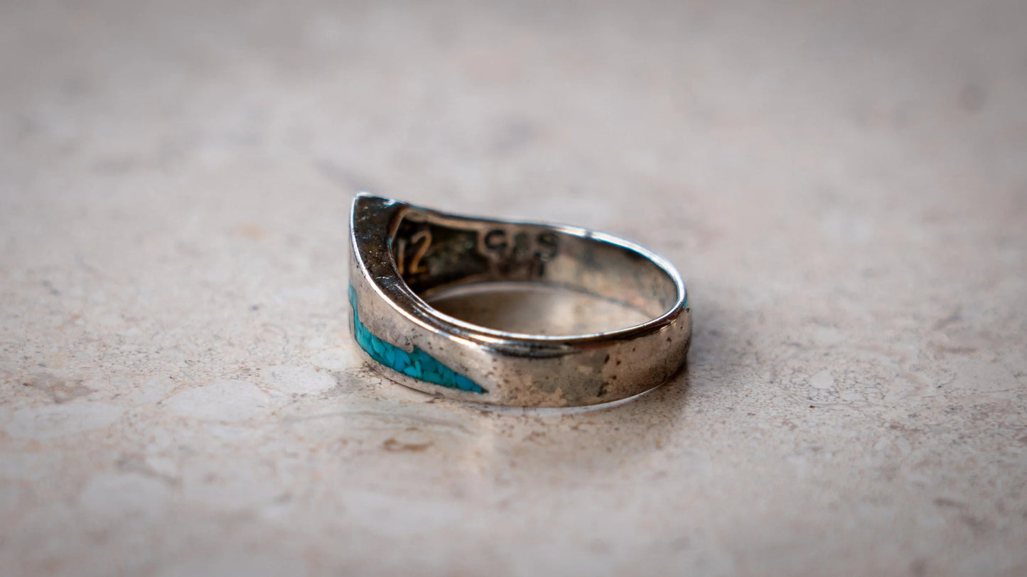 1990s G&S Crushed Turquoise Southwestern Band Size-10.5