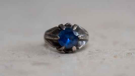 Gem Stone Faceted Topaz Ring Size-10