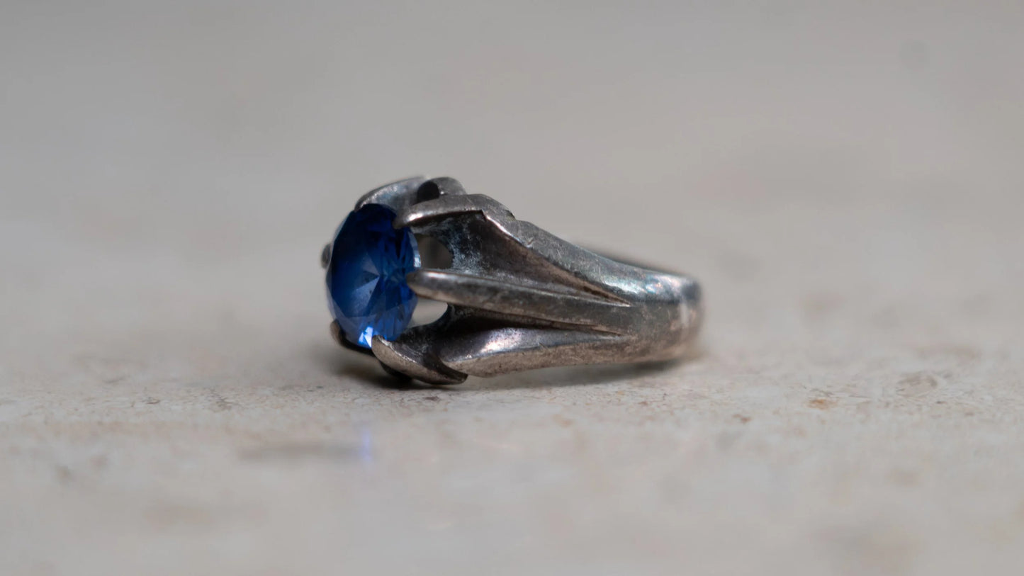 Gem Stone Faceted Topaz Ring Size-10
