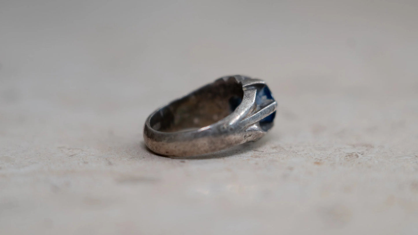 Gem Stone Faceted Topaz Ring Size-10
