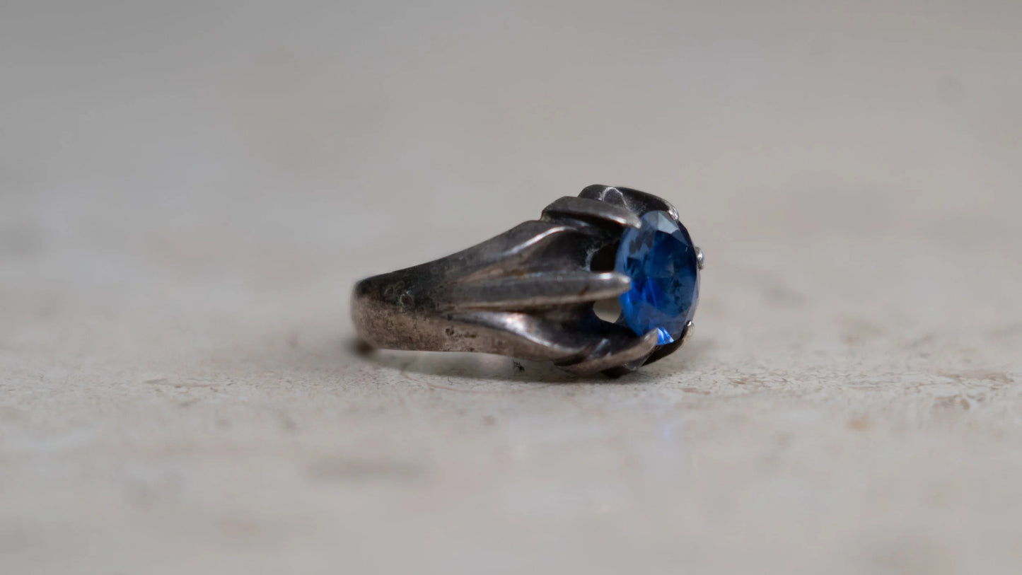 Gem Stone Faceted Topaz Ring Size-10