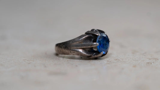 Gem Stone Faceted Topaz Ring Size-10