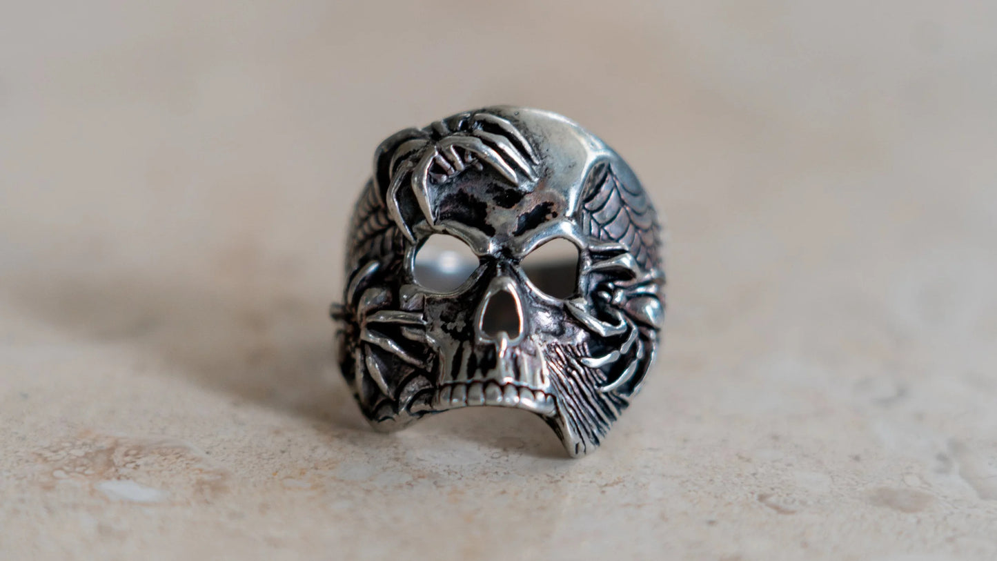 Spider Skull 1980s G&S Ring Size-7, 8, 10, & 12