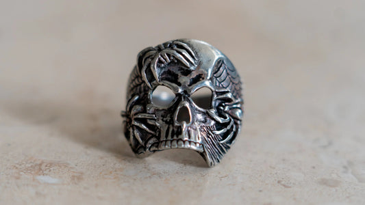 Spider Skull 1980s G&S Ring Size-7, 8, 10, & 12