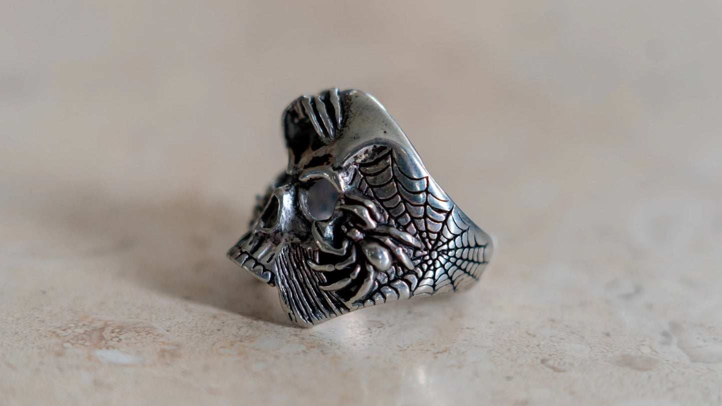 Spider Skull 1980s G&S Ring Size-7, 8, 10, & 12