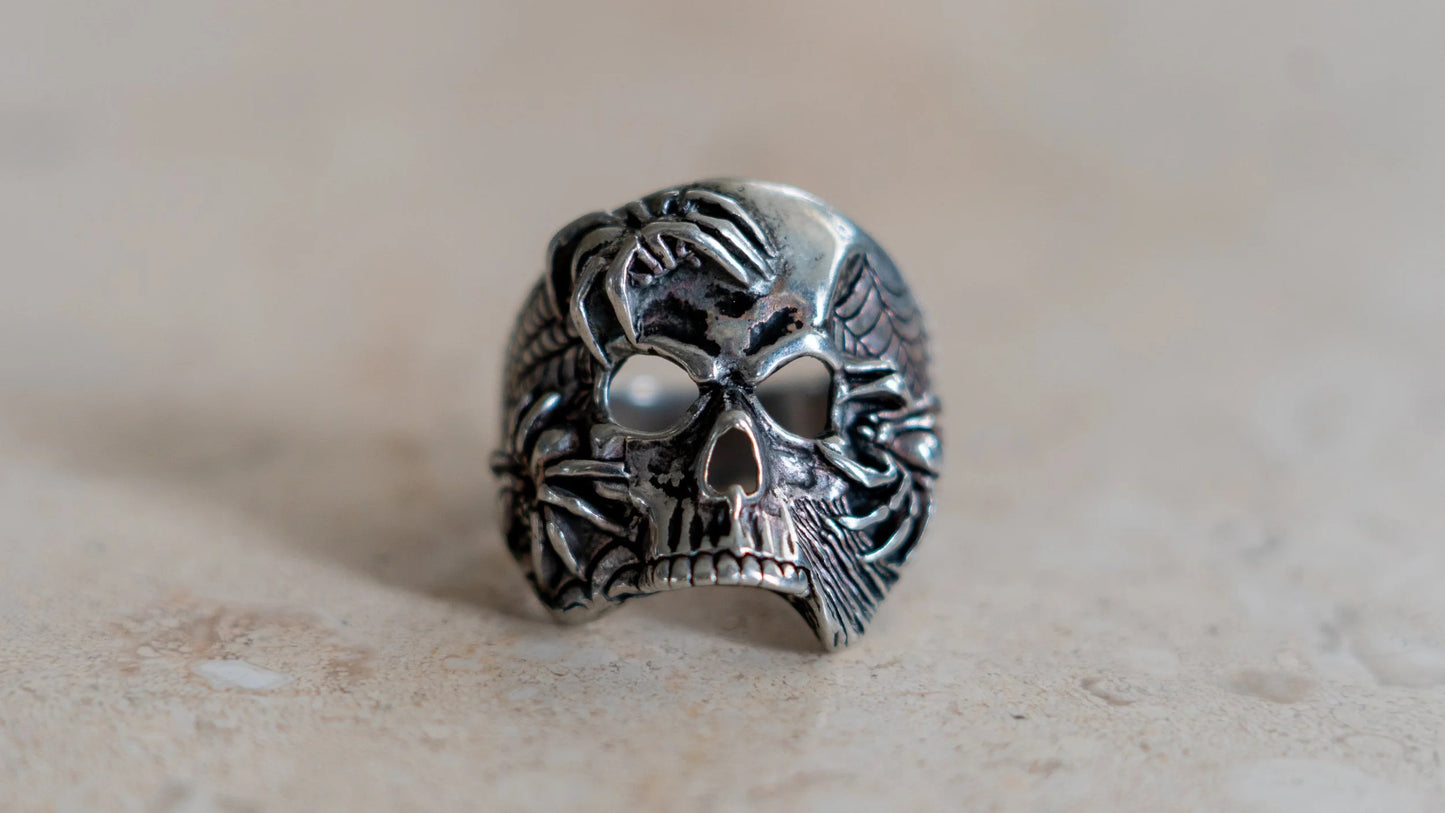 Spider Skull 1980s G&S Ring Size-7, 8, 10, & 12