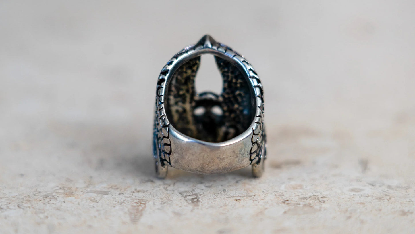 1980s Winged Skull and Wheels G&S Ring Size-7