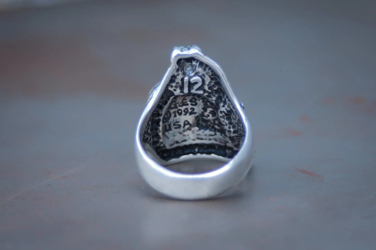 Cobra & Skull 1990s Biker Ring Size- 6, 7, 9, 10, 12, & 13
