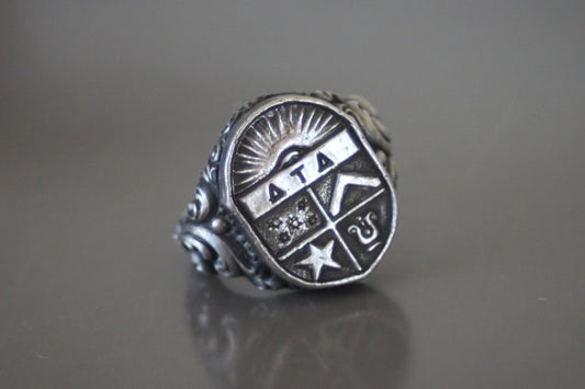 Antique "ATA" Fraternal All Seeing Eye Ring Size-9