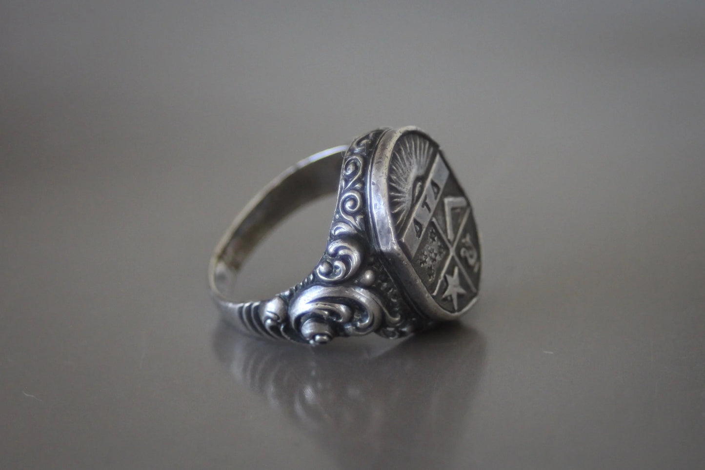 Antique "ATA" Fraternal All Seeing Eye Ring Size-9