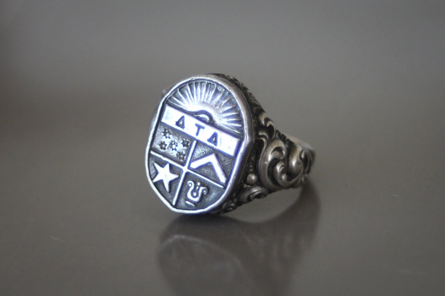 Antique "ATA" Fraternal All Seeing Eye Ring Size-9