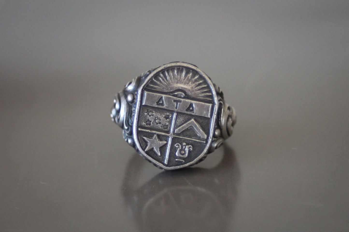 Antique "ATA" Fraternal All Seeing Eye Ring Size-9